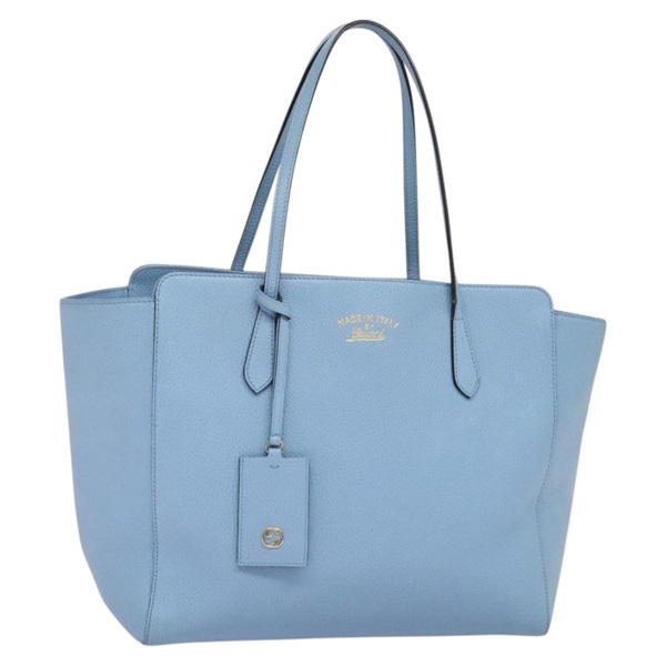 【原宿店限定】グッチ GUCCI トートバッグ レザー ブルー ゴールド 354397 レディース MY051V