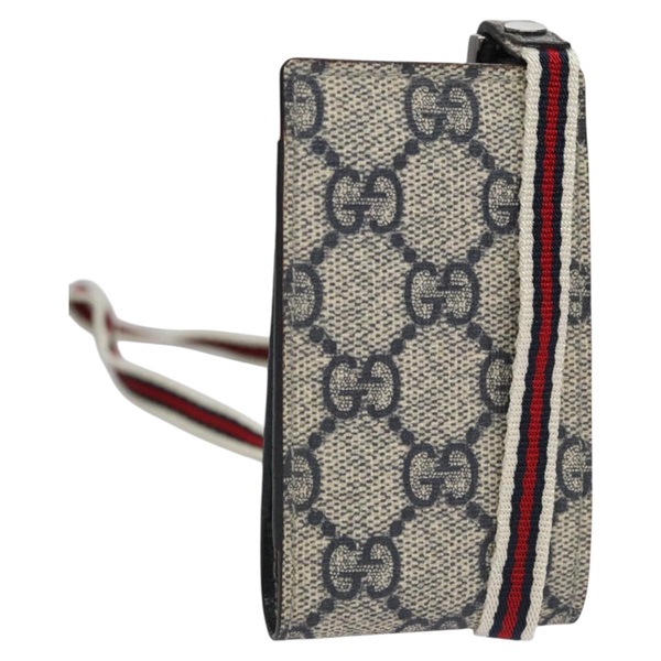 【原宿店限定】グッチ GUCCI シガレットケース GGスプリーム シェリーライン  PVC ネイビー レッド 125848 レディース 111557