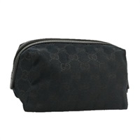 【原宿店限定】グッチ GUCCI ポーチ GGキャンバス ブラック シルバー 29595 レディース yk15951V