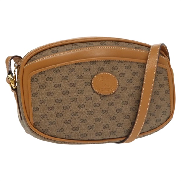 【原宿店限定】グッチ GUCCI ショルダーバッグ マイクロGGキャンバス PVCレザー ベージュ ゴールド 007 113 0115 レディース ki5158