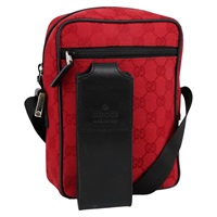 【原宿店限定】グッチ GUCCI ショルダーバッグ GGキャンバス シルバー レッド 018 1619 レディース 103432