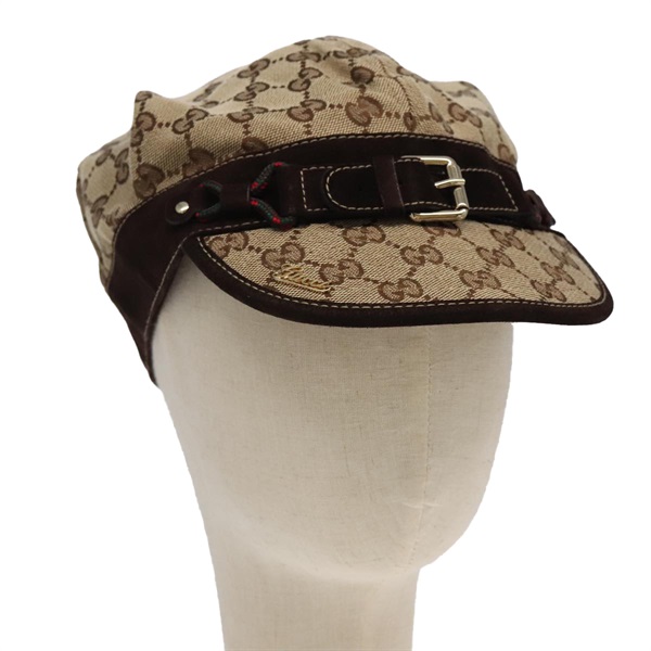 【原宿店限定】グッチ GUCCI キャップ GGキャンバス XL ベージュ レディース 101101V
