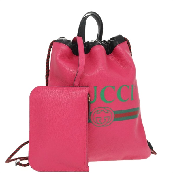 【原宿店限定】グッチ GUCCI バックパック レザー ピンク 523586 レディース 95840V