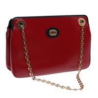 【原宿店限定】グッチ GUCCI ショルダーバッグ チェーン レザー レッド ゴールド 576422 レディース am6808V