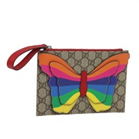 【原宿店限定】グッチ GUCCI クラッチバッグ GGスプリーム バタフライ PVC ベージュ 550781 レディース 79205V