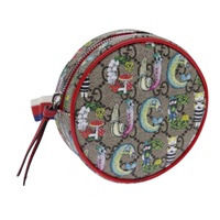 【原宿店限定】グッチ GUCCI ポーチ GGスプリーム シェリーライン PVCレザー ベージュ レッド 502330 レディース ac2786V