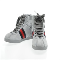 【原宿店限定】グッチ GUCCI 靴 シェリーライン スエード 5 1/2 レッド ネイビー レディース am2614sV
