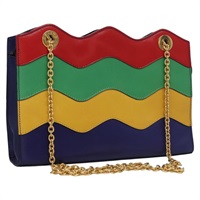 【原宿店限定】セリーヌ CELINE ショルダーバッグ チェーン レザー マルチカラー ゴールド レディース BD096AV