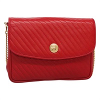 【原宿店限定】セリーヌ CELINE ショルダーバッグ チェーン レザー レッド ゴールド レディース 116706V