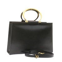 【原宿店限定】セリーヌ CELINE ハンドバッグ 2way ブラック ゴールドトーン レディース am354bV