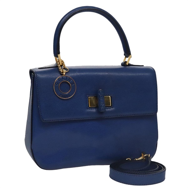 【原宿店限定】セリーヌ CELINE ハンドバッグ レザー 2way ブルー ゴールド レディース 108868V
