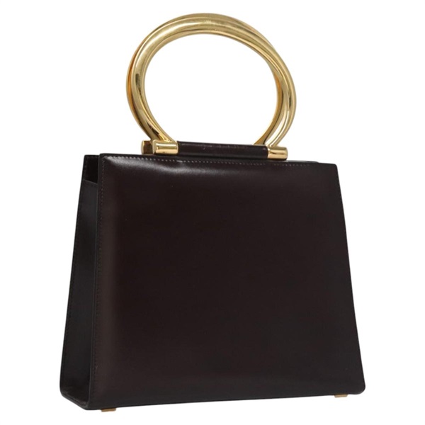 【原宿店限定】セリーヌ CELINE ハンドバッグ レザー ブラウン ゴールド レディース 115859V