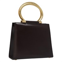 【原宿店限定】セリーヌ CELINE ハンドバッグ レザー ブラウン ゴールド レディース 115859V