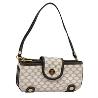 【原宿店限定】セリーヌ CELINE アクセサリーポーチ マカダムキャンバス PVCレザー ホワイト ゴールド レディース 93826AV