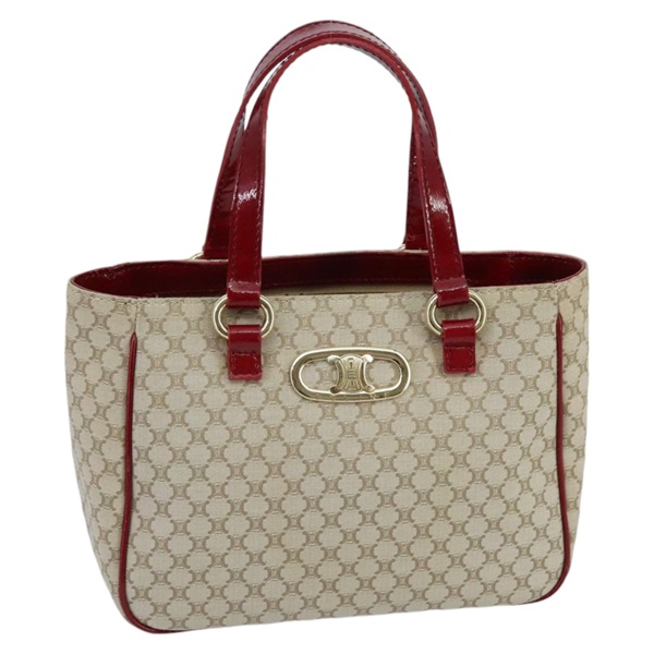【原宿店限定】セリーヌ CELINE ハンドバッグ マカダムキャンバス ベージュ ゴールド レディース 98068V