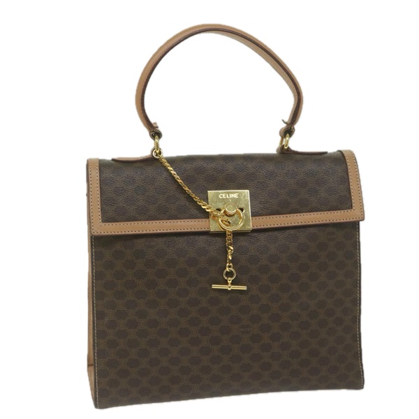 【原宿店限定】セリーヌ CELINE ハンドバッグ マカダムキャンバス PVCレザー ブラウン レディース am5411V