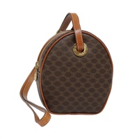 【原宿店限定】セリーヌ CELINE ショルダーバッグ マカダムキャンバス PVCレザー ブラウン ゴールド レディース 92725V