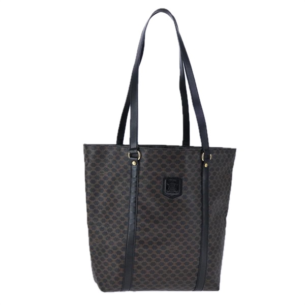 【原宿店限定】セリーヌ CELINE トートバッグ マカダムキャンバス PVCレザー ブラック ゴールド レディース 106873V