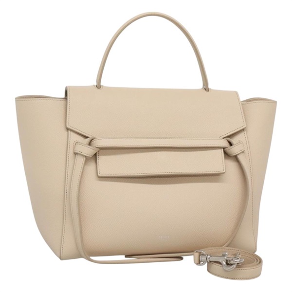 【原宿店限定】セリーヌ CELINE ミニベルトバッグ ハンドバッグ レザー 2way ベージュ ゴールド レディース BD1057AM
