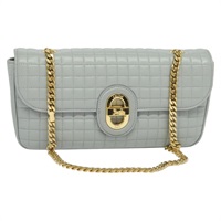 【原宿店限定】セリーヌ CELINE ショルダーバッグ キルティング チェーン ラムスキン グレー ゴールド レディース mr1084V
