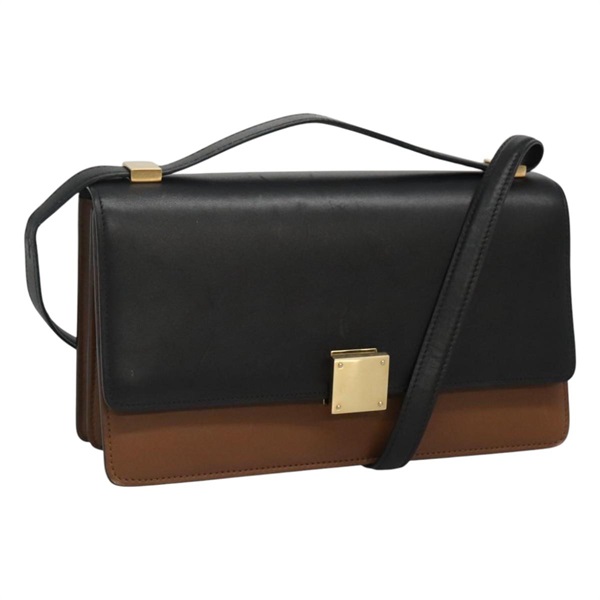 【原宿店限定】セリーヌ CELINE ショルダーバッグ レザー ブラック ゴールド レディース PP261V