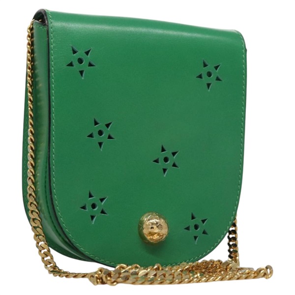 【原宿店限定】セリーヌ CELINE ショルダーバッグ レザー グリーン ゴールド レディース 114967V