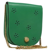 【原宿店限定】セリーヌ CELINE ショルダーバッグ レザー グリーン ゴールド レディース 114967V