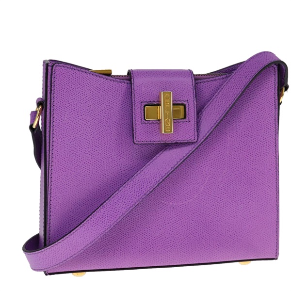 【原宿店限定】セリーヌ CELINE ショルダーバッグ レザー パープル ゴールド レディース 108107V
