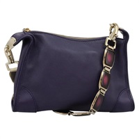 【原宿店限定】セリーヌ CELINE ショルダーバッグ レザー パープル ゴールド レディース EC729AV