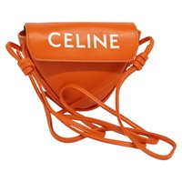 【原宿店限定】セリーヌ CELINE ショルダーバッグ トライアングル レザー オレンジ レディース MY058AM