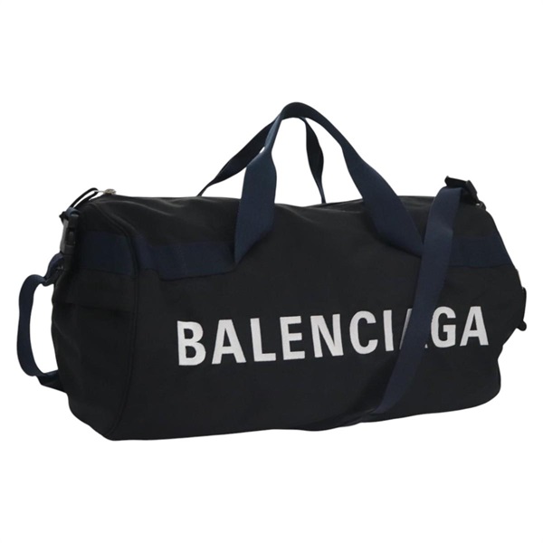 【原宿店限定】バレンシアガ BALENCIAGA ボストンバッグ キャンバス ブラック シルバー レディース mr1018V
