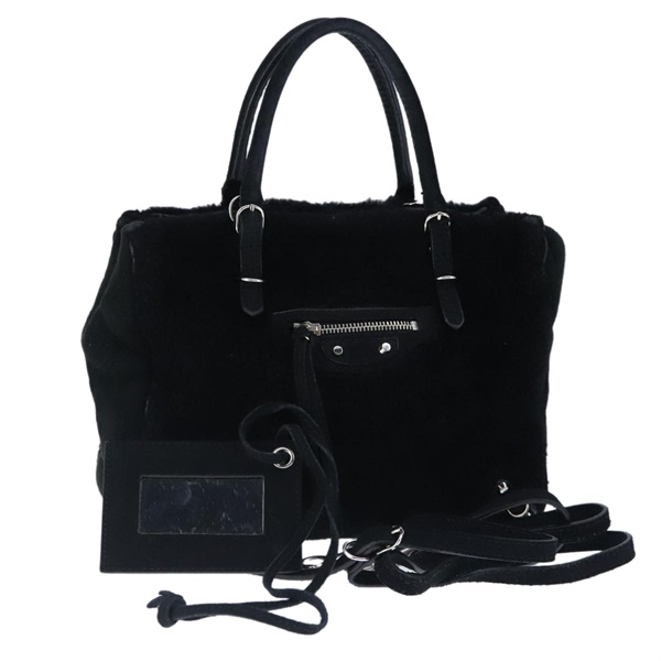 【原宿店限定】バレンシアガ BALENCIAGA ハンドバッグ スエード  2way ブラック シルバー 305572 レディース ki5224V