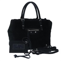 【原宿店限定】バレンシアガ BALENCIAGA ハンドバッグ スエード  2way ブラック シルバー 305572 レディース ki5224V