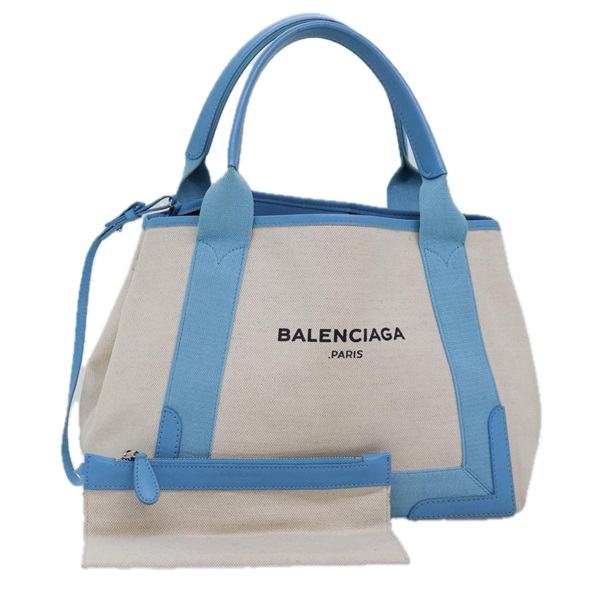 【原宿店限定】バレンシアガ BALENCIAGA ネイビー カバス S ハンドバッグ キャンバス ブルー グレー 339933 レディース ac3029V