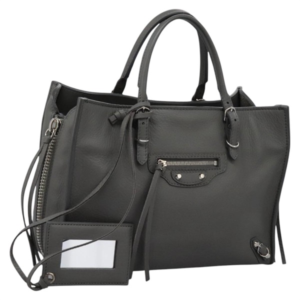 【原宿店限定】バレンシアガ BALENCIAGA ハンドバッグ ペーパーミニ レザー グレー 370926 レディース PP323AM