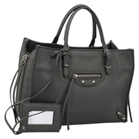 【原宿店限定】バレンシアガ BALENCIAGA ハンドバッグ ペーパーミニ レザー グレー 370926 レディース PP323AM
