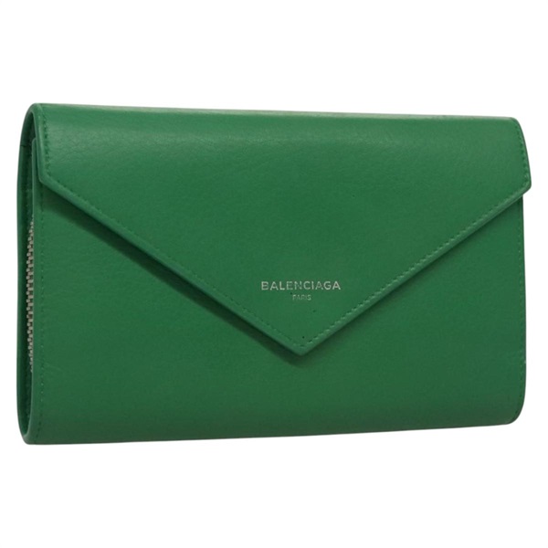 【原宿店限定】バレンシアガ BALENCIAGA ペーパーマニージップアラウンド 財布 レザー グリーン 371661 レディース sw166V