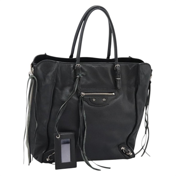【原宿店限定】バレンシアガ BALENCIAGA ハンドバッグ ザペーパー レザー ブラック 255412 レディース nb026