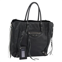 【原宿店限定】バレンシアガ BALENCIAGA ハンドバッグ ザペーパー レザー ブラック 255412 レディース nb026