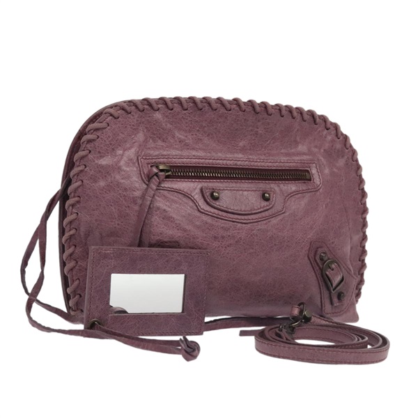 【原宿店限定】バレンシアガ BALENCIAGA ザ スティッチ ショルダーバッグ レザー パープル 252730 レディース hk1765