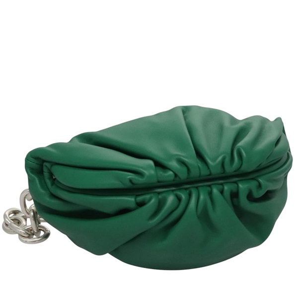 【原宿店限定】ボッテガヴェネタ BOTTEGAVENETA ショルダーバッグ チェーン レザー グリーン シルバー レディース 113050M