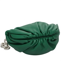 【原宿店限定】ボッテガヴェネタ BOTTEGAVENETA ショルダーバッグ チェーン レザー グリーン シルバー レディース 113050M