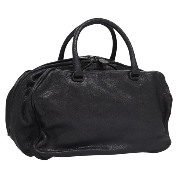 【原宿店限定】ボッテガヴェネタ BOTTEGAVENETA ハンドバッグ ゴートスキン レザー ブラック レディース mr1050V