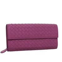 【原宿店限定】ボッテガヴェネタ BOTTEGAVENETA 長財布 イントレチャート レザー パープル レディース 103477M
