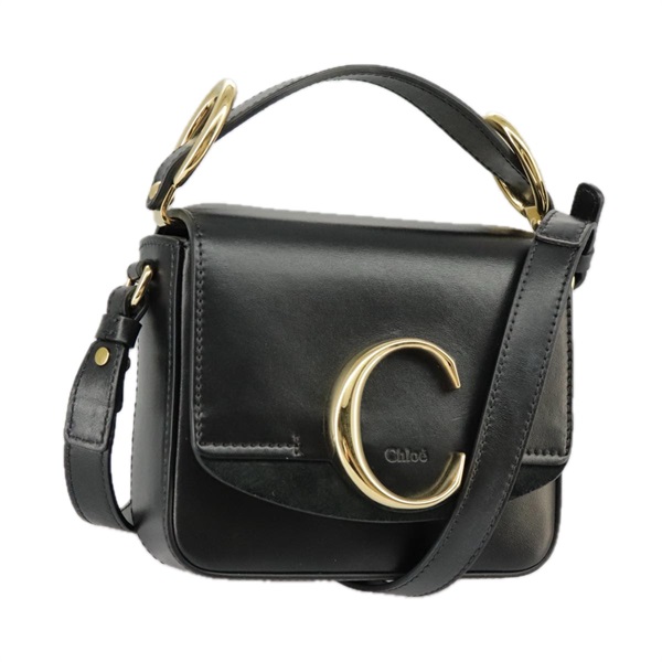 【原宿店限定】クロエ Chloe ハンドバッグ ミニ レザー 2way ブラック ゴールド レディース am7172V