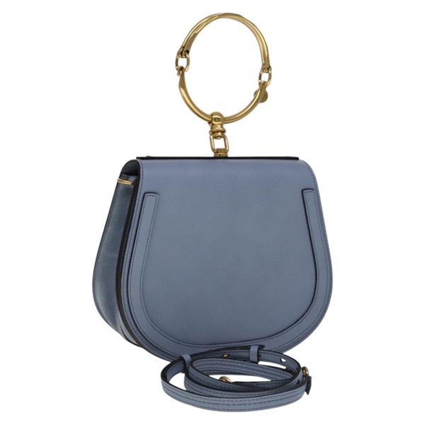 【原宿店限定】クロエ Chloe ハンドバッグ ナイル レザー 2way ライトブルー ゴールド レディース 111358V