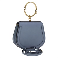 【原宿店限定】クロエ Chloe ハンドバッグ ナイル レザー 2way ライトブルー ゴールド レディース 111358V