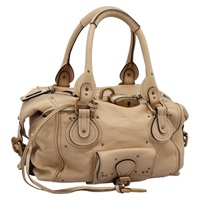 【原宿店限定】クロエ Chloe パディントン ショルダーバッグ レザー ベージュ ゴールド レディース am7903V