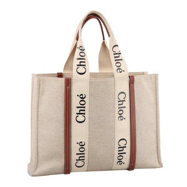 【原宿店限定】クロエ Chloe トートバッグ キャンバス レザー ベージュ ブラウン レディース ki5211V