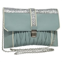 【原宿店限定】ミュウ ミュウ Miu Miu ショルダーバッグ チェーン レザー ブルー シルバー レディース BD1352